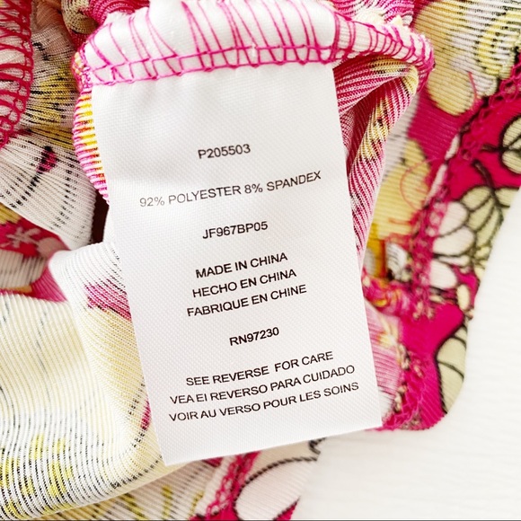 NWT Bold Vintage Floral Cropped Ruched Drawstring Top - Picture 9 of 12